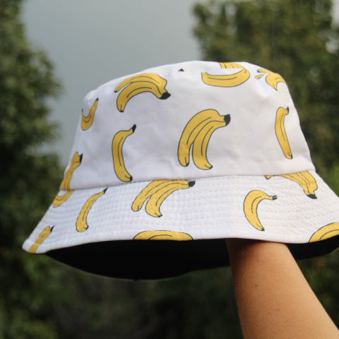 bucket hat blanco con estampado de bananas Baked Banana MX